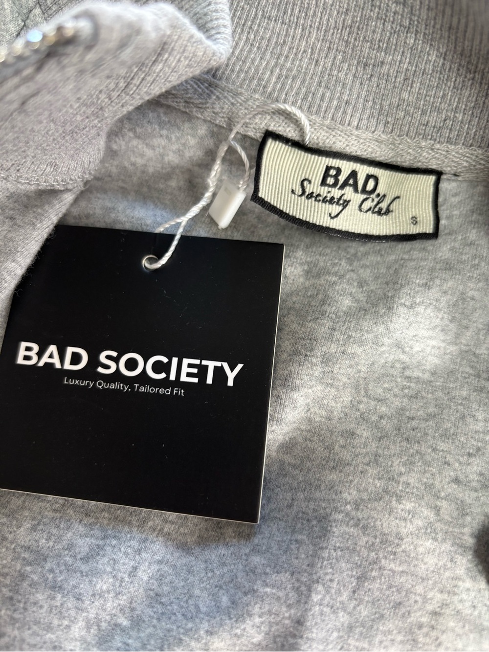 NWT Bad Society Club Grey 2 Piece Tracksuit Contour Cargo Sweatsuit Small - Picture 11 of 16